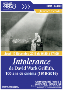 Intolerance de David Wark Griffith, 100 ans de cinĂ©ma (1916-2016) @ UniversitĂ© Paris 8 | Saint-Denis | Ăle-de-France | France