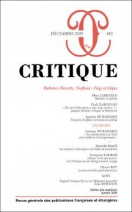 Rohmer, Rivette, Truffaut : l'ùge critique - Séminaire sur la critique (visioconférence)