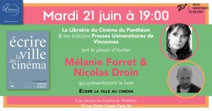 PrĂ©sentation de l'ouvrage "Ăcrire la ville au cinĂ©ma" @ Librairie du CinĂ©ma du PanthĂ©on