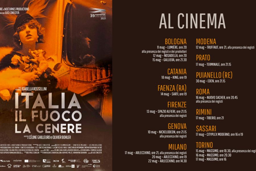 Projections du documentaire « Italia, Le Feu, La Cendre » en Italie du 10 au 30 mai