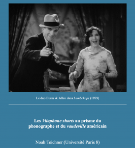 Les Vitaphone shorts au prisme du phonographe et du vaudeville amĂ©ricain - SĂ©minaire de lâAFRHC @ Institut national d'histoire de l'art, salle Demargne