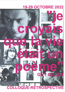 Guy Gilles - "Je croyais que la vie était un poème" - colloque @ Université Paris 8, salle de projection A1-181